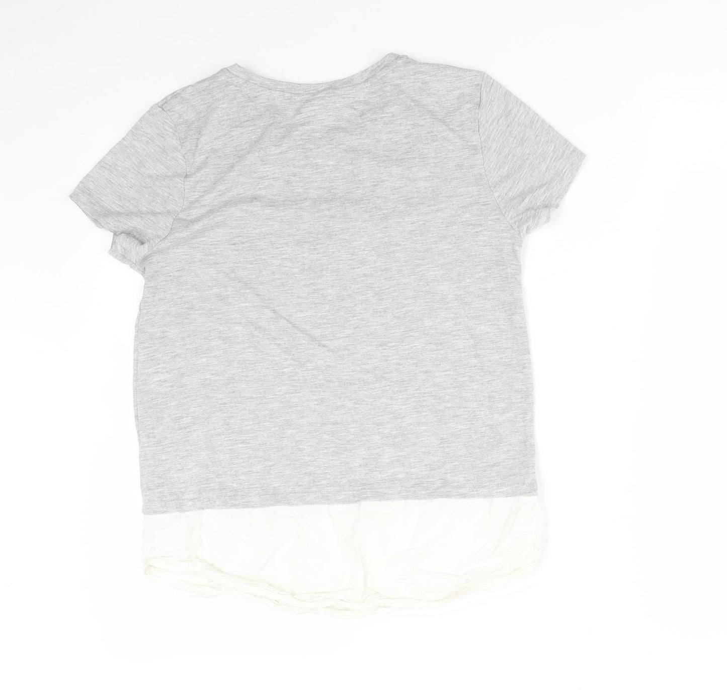 H&M Womens Grey  Cotton Basic T-Shirt Size XS Round Neck