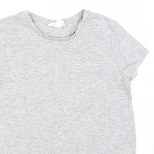 H&M Womens Grey  Cotton Basic T-Shirt Size XS Round Neck