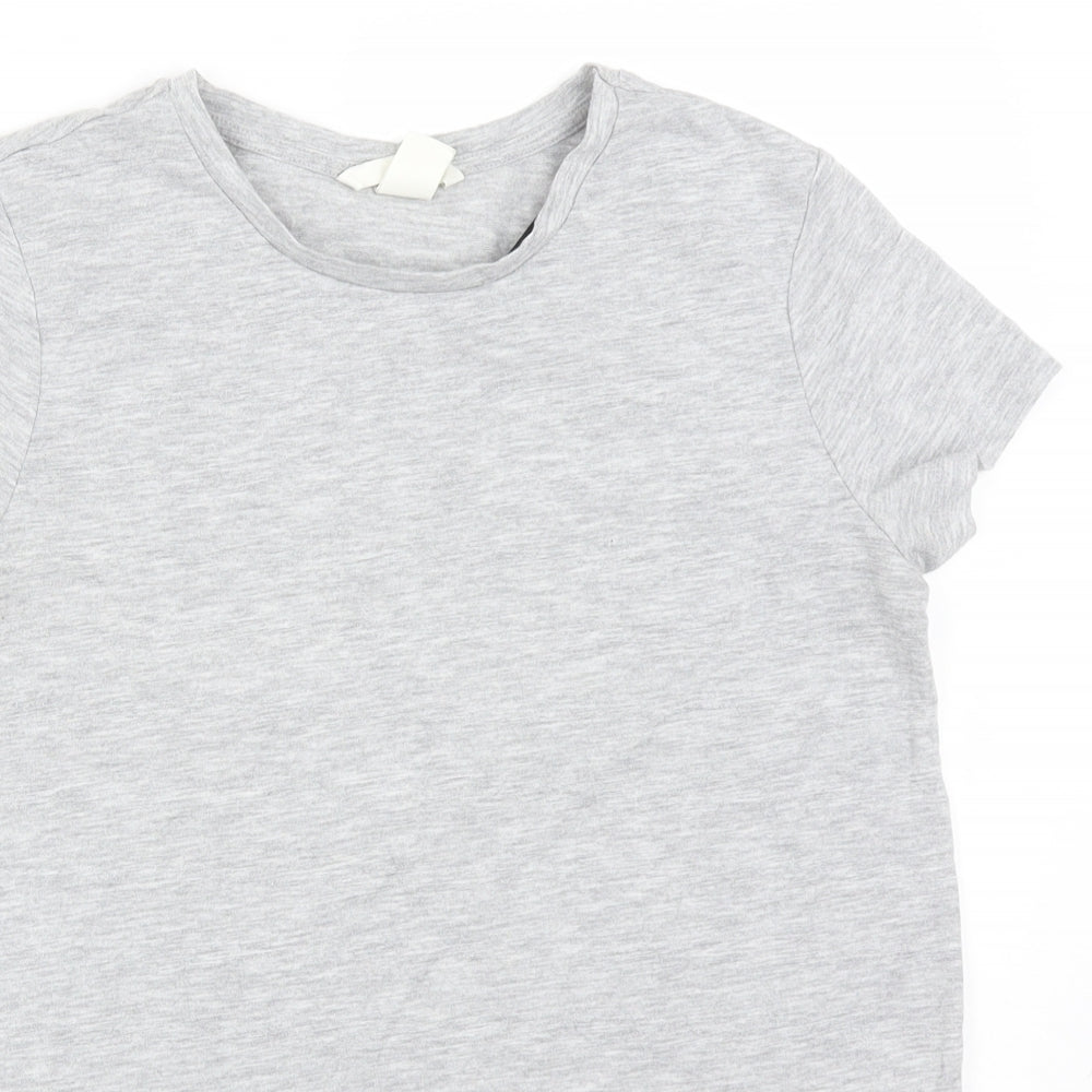 H&M Womens Grey  Cotton Basic T-Shirt Size XS Round Neck
