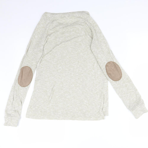 Bershka Womens Beige  Viscose Basic T-Shirt Size XS Round Neck