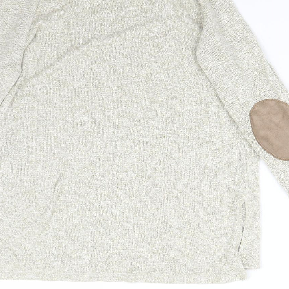 Bershka Womens Beige  Viscose Basic T-Shirt Size XS Round Neck
