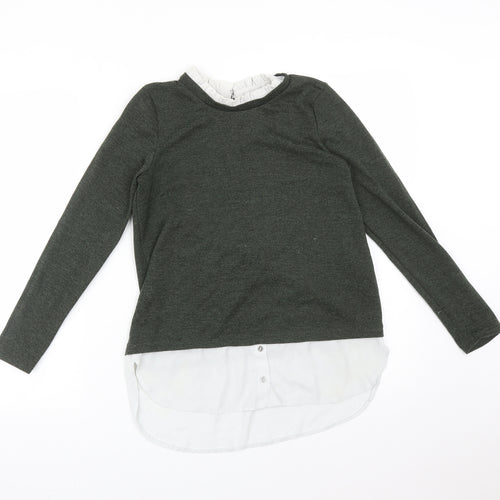 Dorothy Perkins Womens Green  Polyester Basic T-Shirt Size 8 Round Neck