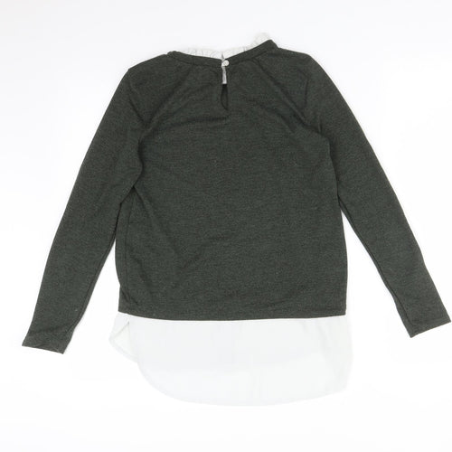 Dorothy Perkins Womens Green  Polyester Basic T-Shirt Size 8 Round Neck