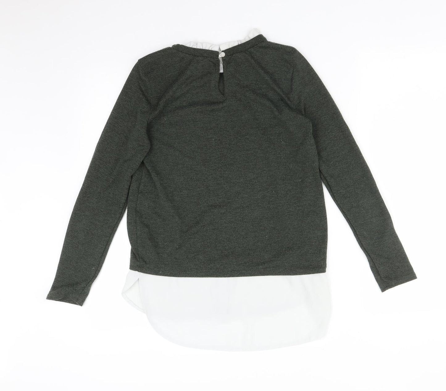 Dorothy Perkins Womens Green  Polyester Basic T-Shirt Size 8 Round Neck