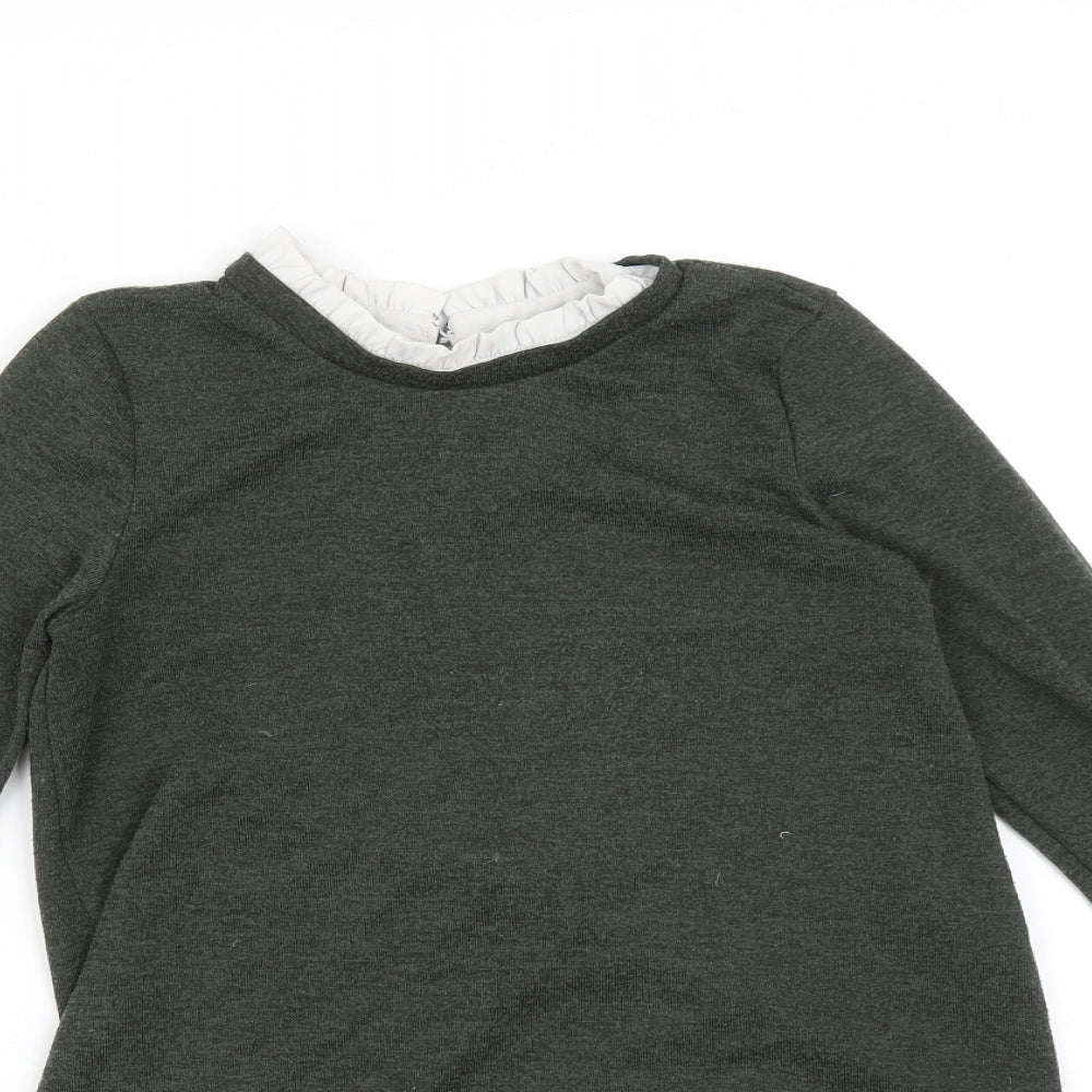 Dorothy Perkins Womens Green  Polyester Basic T-Shirt Size 8 Round Neck