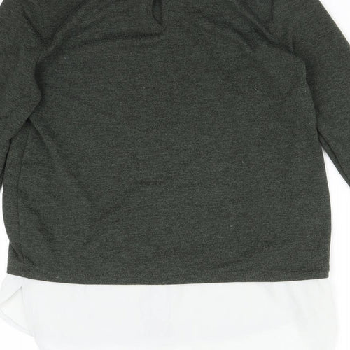 Dorothy Perkins Womens Green  Polyester Basic T-Shirt Size 8 Round Neck