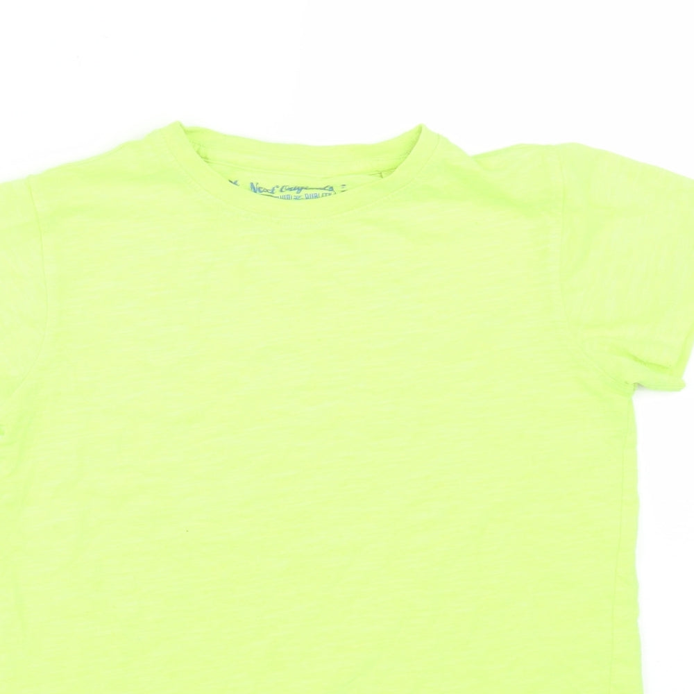 NEXT Boys Green  Cotton Basic T-Shirt Size 10 Years Round Neck