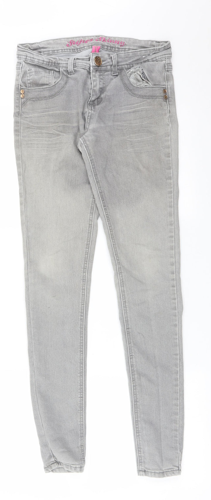 DENIM CO Womens Grey Cotton Skinny Jeans Size 8 L31 in Regular