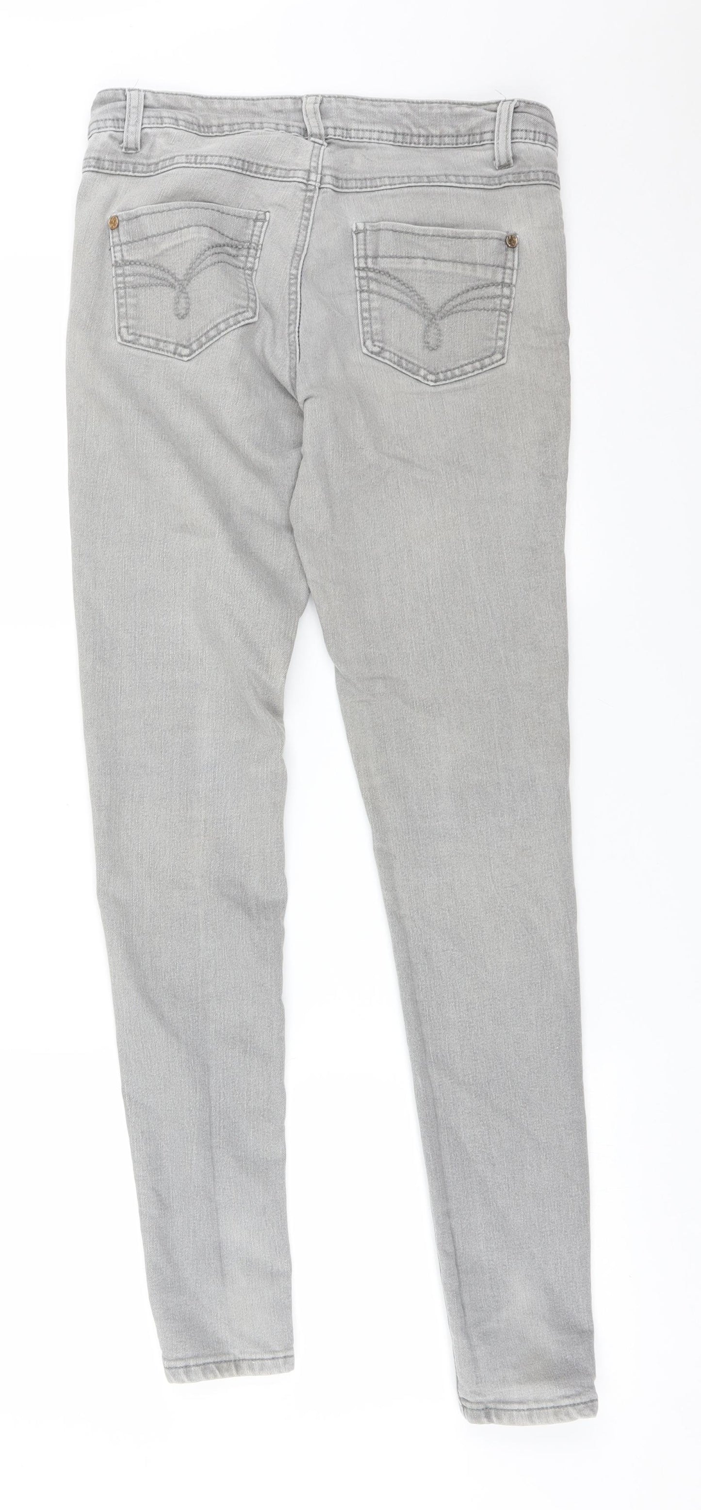 DENIM CO Womens Grey  Cotton Skinny Jeans Size 8 L31 in Regular