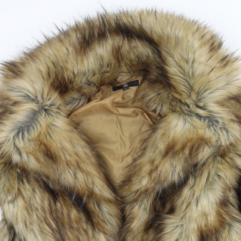 Missguided Womens Brown   Overcoat Coat Size 10