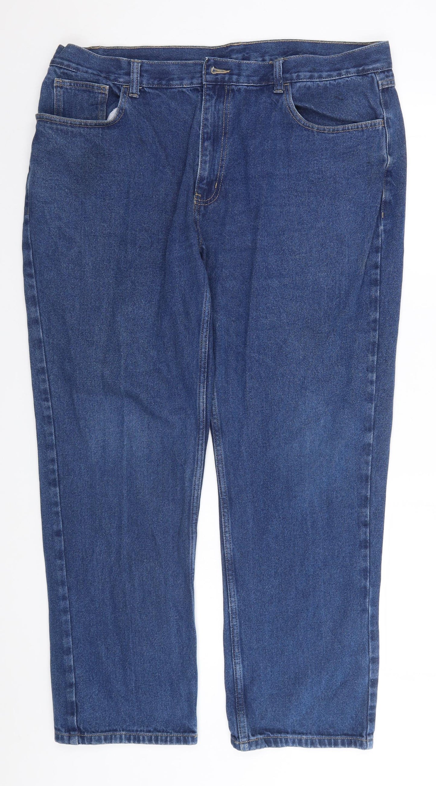 George Mens Blue  Cotton Straight Jeans Size 40 in L28 in Regular