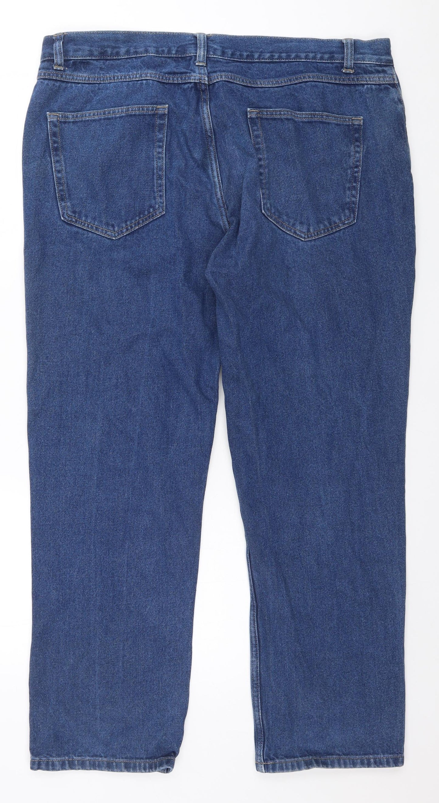 George Mens Blue  Cotton Straight Jeans Size 40 in L28 in Regular
