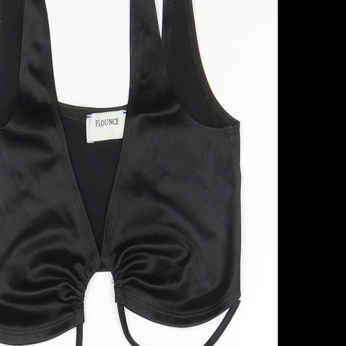 Flounce Womens Black   Basic T-Shirt Size 6