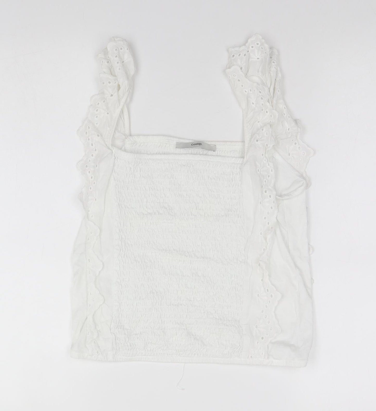 George Womens White  Cotton Basic T-Shirt Size 12