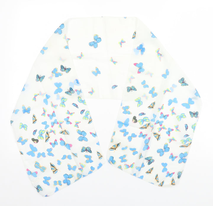 Poreworn Womens White Animal Print Polyester  Scarf    - Butterflies