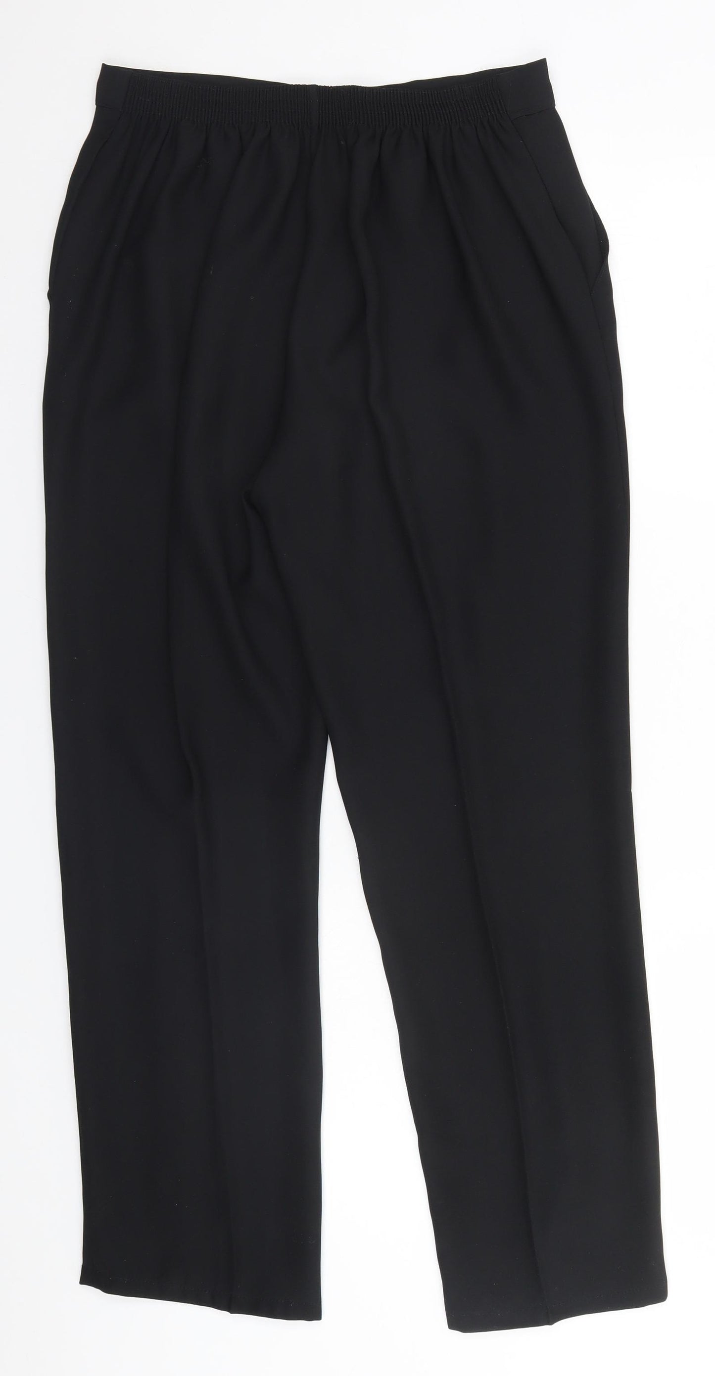 Preworn Womens Black  Polyester Trousers  Size 18 L28 in Regular