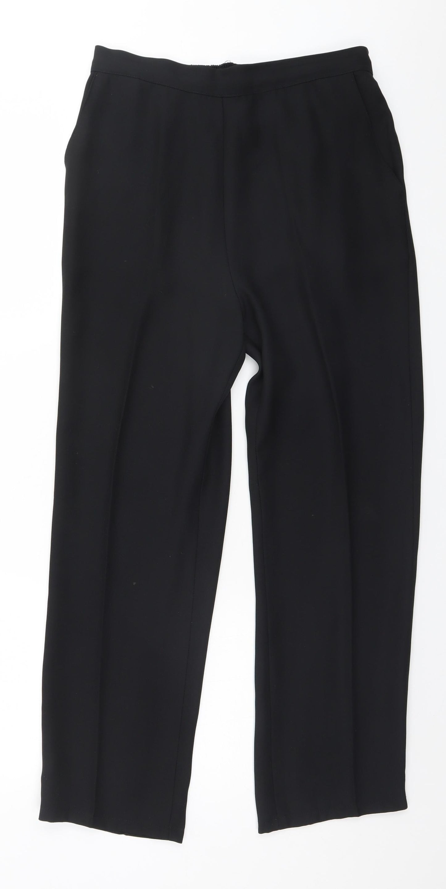 Preworn Womens Black  Polyester Trousers  Size 18 L28 in Regular
