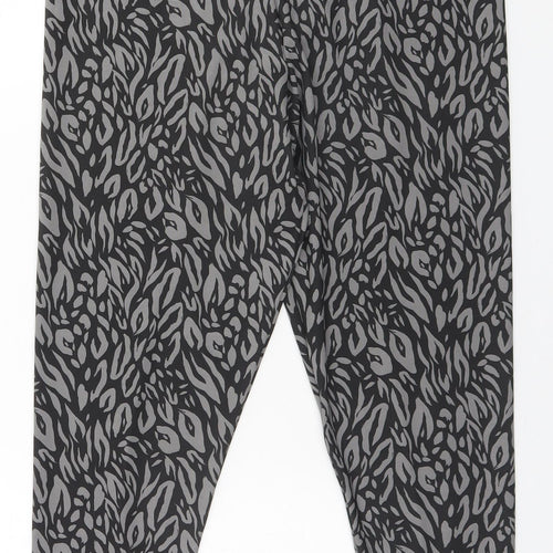 Peacocks Womens Grey Animal Print Polyester Jegging Leggings Size 16 L28 in