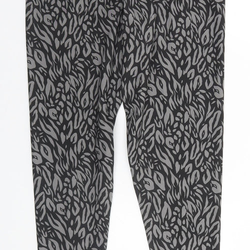 Peacocks Womens Grey Animal Print Polyester Jegging Leggings Size 16 L28 in
