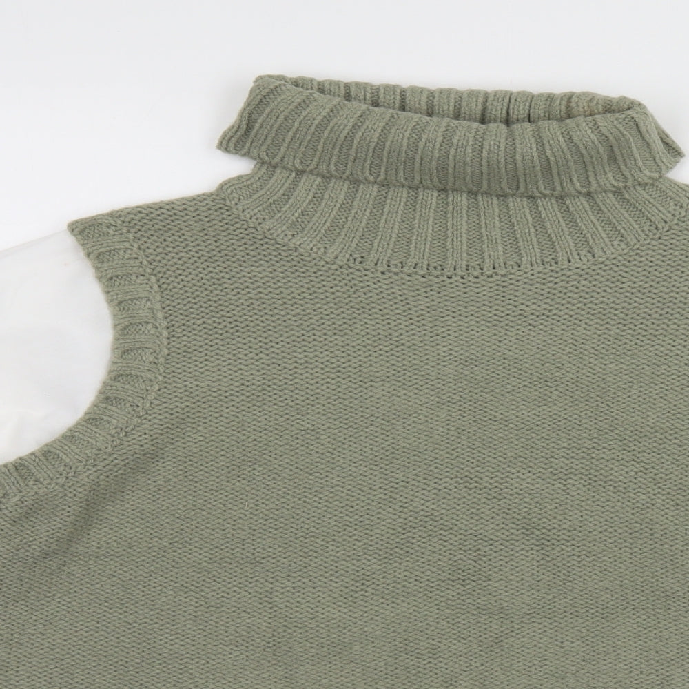 Primark Mens Beige Roll Neck  Acrylic Pullover Jumper Size M