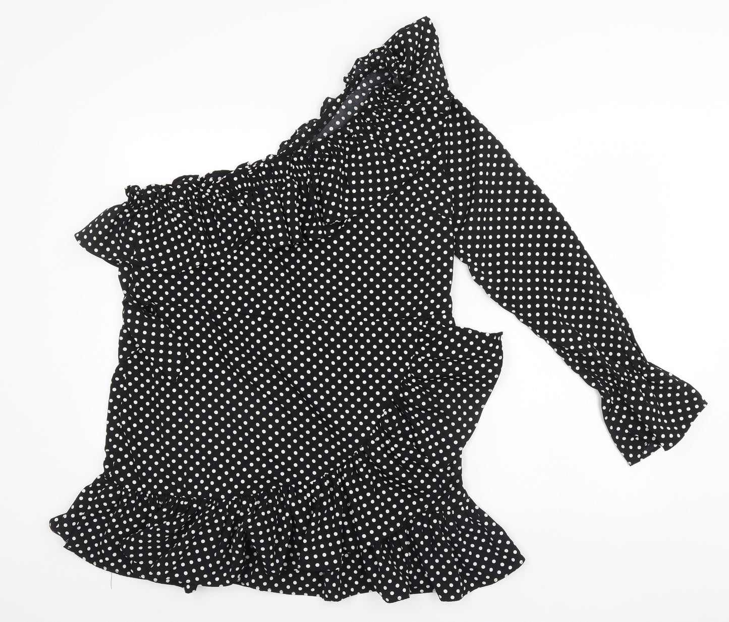 In the Style Womens Black Polka Dot Polyester A-Line  Size 14