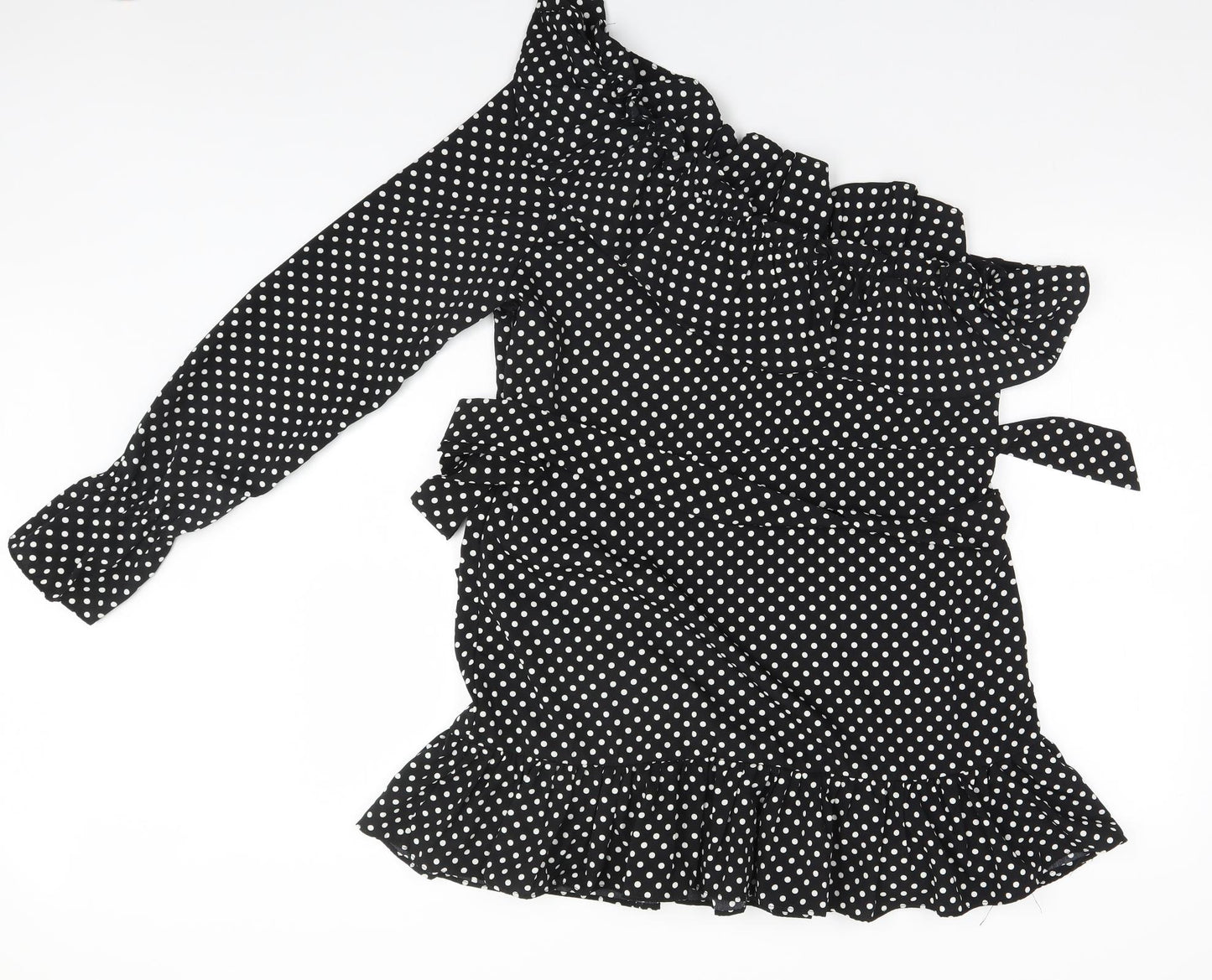 In the Style Womens Black Polka Dot Polyester A-Line  Size 14