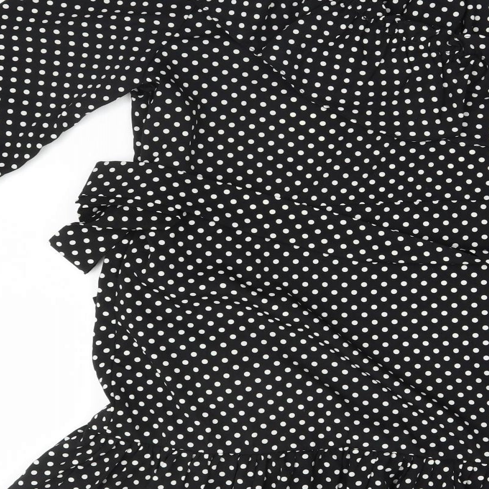 In the Style Womens Black Polka Dot Polyester A-Line  Size 14