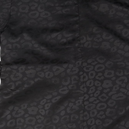 I SAW IT FIRST Womens Black Animal Print Cotton Top Pyjama Top Size 12