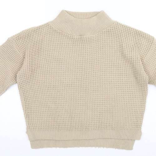I SAW IT FIRST Mens Beige High Neck  Acrylic Pullover Jumper Size M