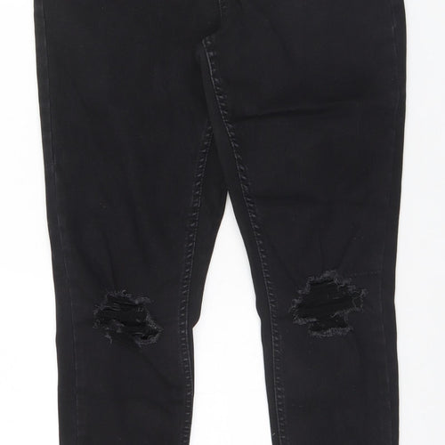 New Look Womens Black  Cotton Straight Jeans Size 12 L25 in Regular