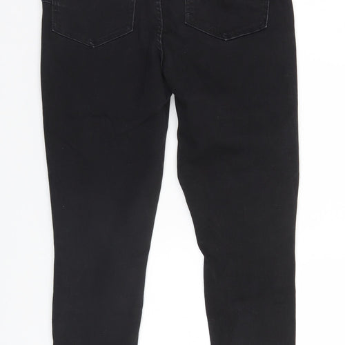 New Look Womens Black  Cotton Straight Jeans Size 12 L25 in Regular