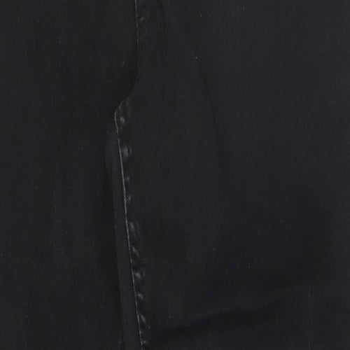 New Look Womens Black  Cotton Straight Jeans Size 12 L25 in Regular