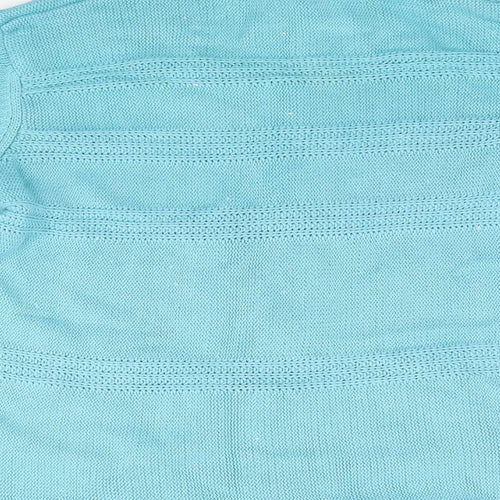 BM Womens Blue High Neck  Cotton Full Zip Jumper Size M