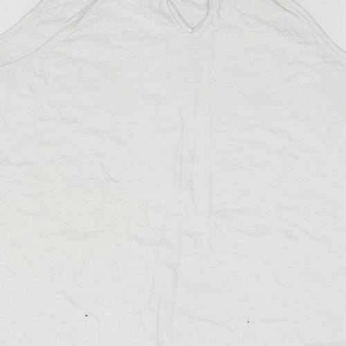 New Look Womens White  Cotton Basic T-Shirt Size 12 High Neck