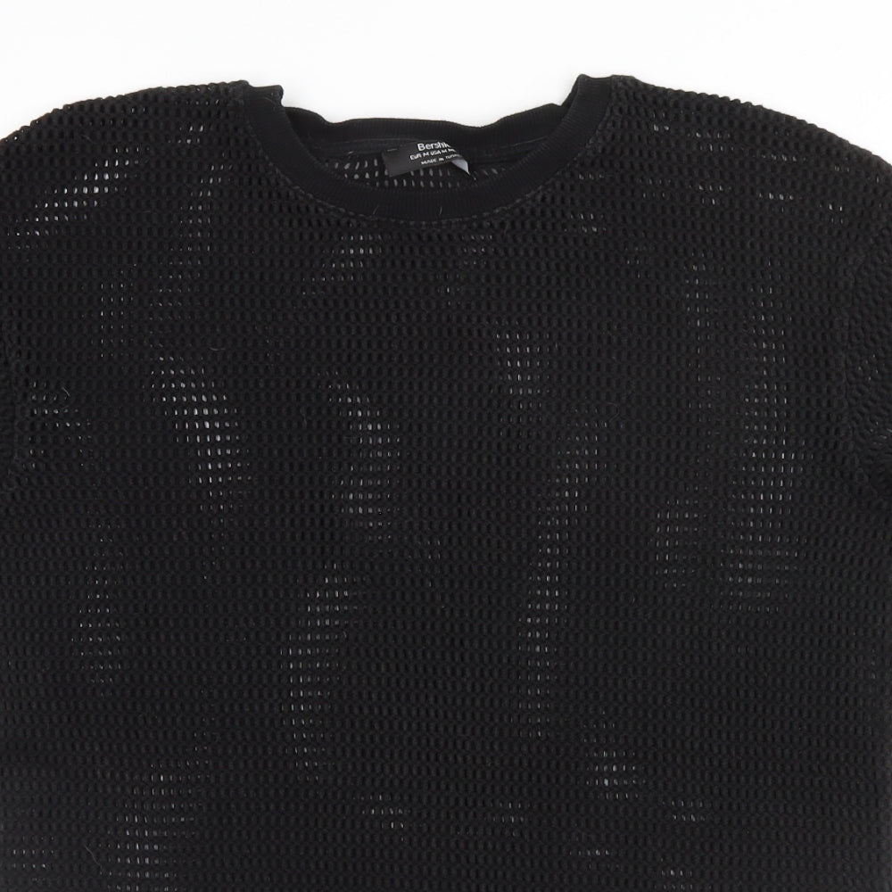 Bershka Womens Black   Basic T-Shirt Size M Round Neck