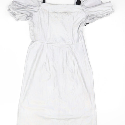 JARH MARC Womens Silver  Polyester A-Line  Size M