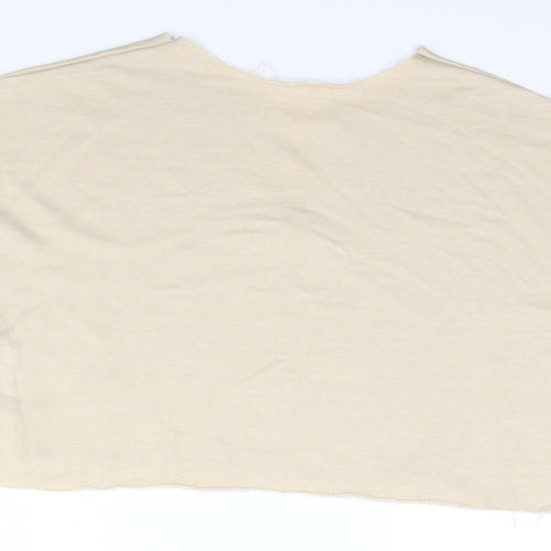 Missguided Womens Beige Round Neck  Polyester Pullover Jumper Size 12