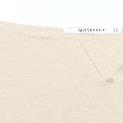 Missguided Womens Beige Round Neck  Polyester Pullover Jumper Size 12