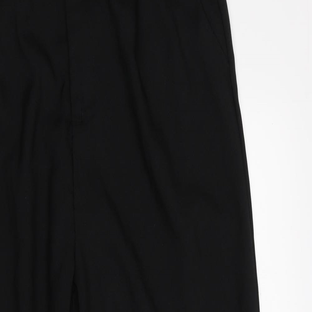 PRETTYLITTLETHING Womens Black  Polyester Trousers  Size 12 L28 in Regular