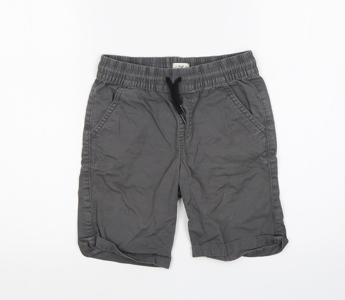 F&F Boys Grey  Cotton Chino Shorts Size 6-7 Years  Regular