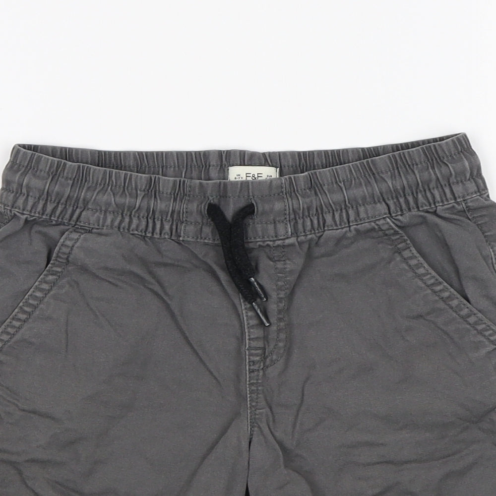 F&F Boys Grey  Cotton Chino Shorts Size 6-7 Years  Regular