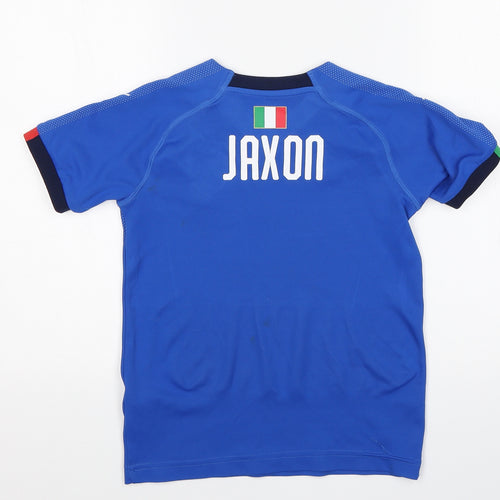 PUMA Boys Blue  Polyester Basic T-Shirt Size 7-8 Years Round Neck  - Italy Football