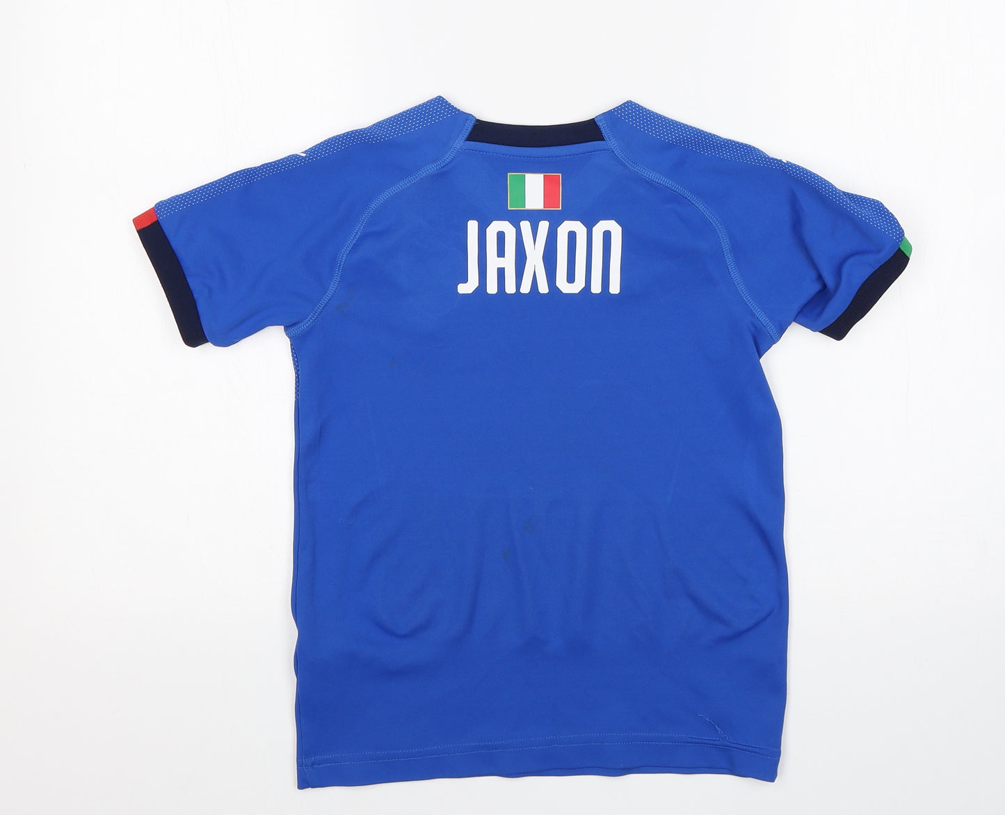 PUMA Boys Blue  Polyester Basic T-Shirt Size 7-8 Years Round Neck  - Italy Football