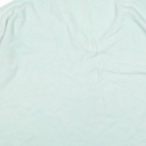 Berkertex Womens Green V-Neck  Acrylic Pullover Jumper Size 18