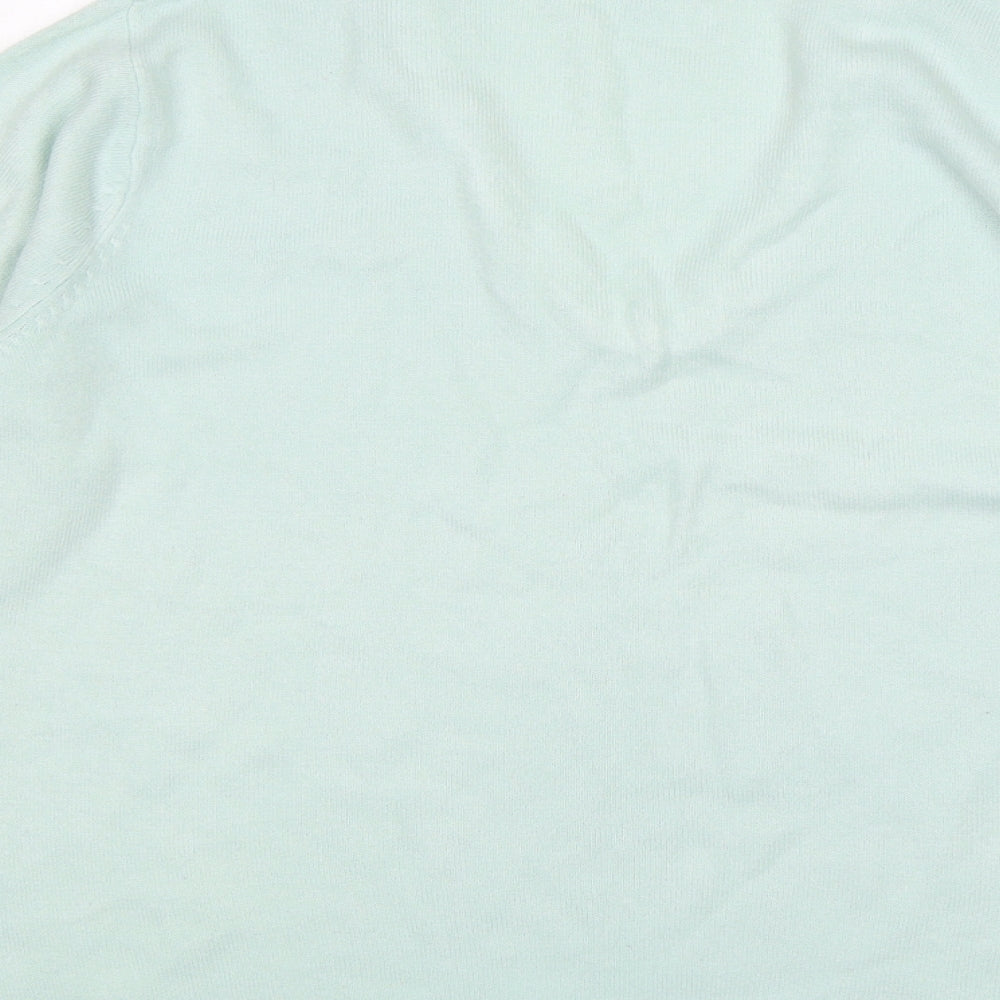 Berkertex Womens Green V-Neck  Acrylic Pullover Jumper Size 18