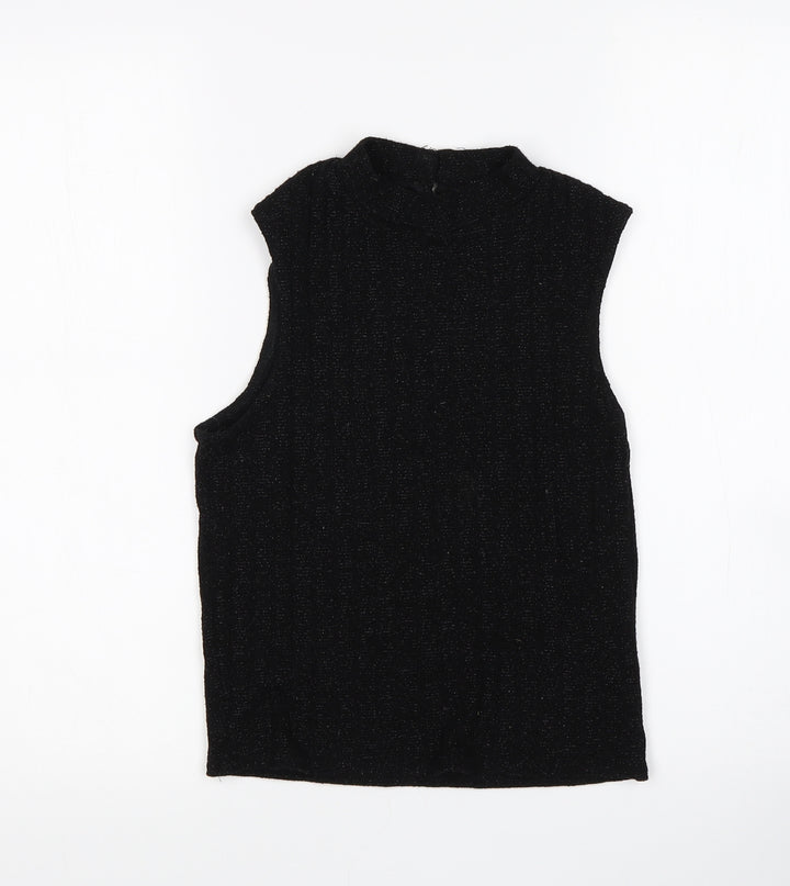 New Look Girls Black Round Neck  Polyester Vest Jumper Size 14-15 Years