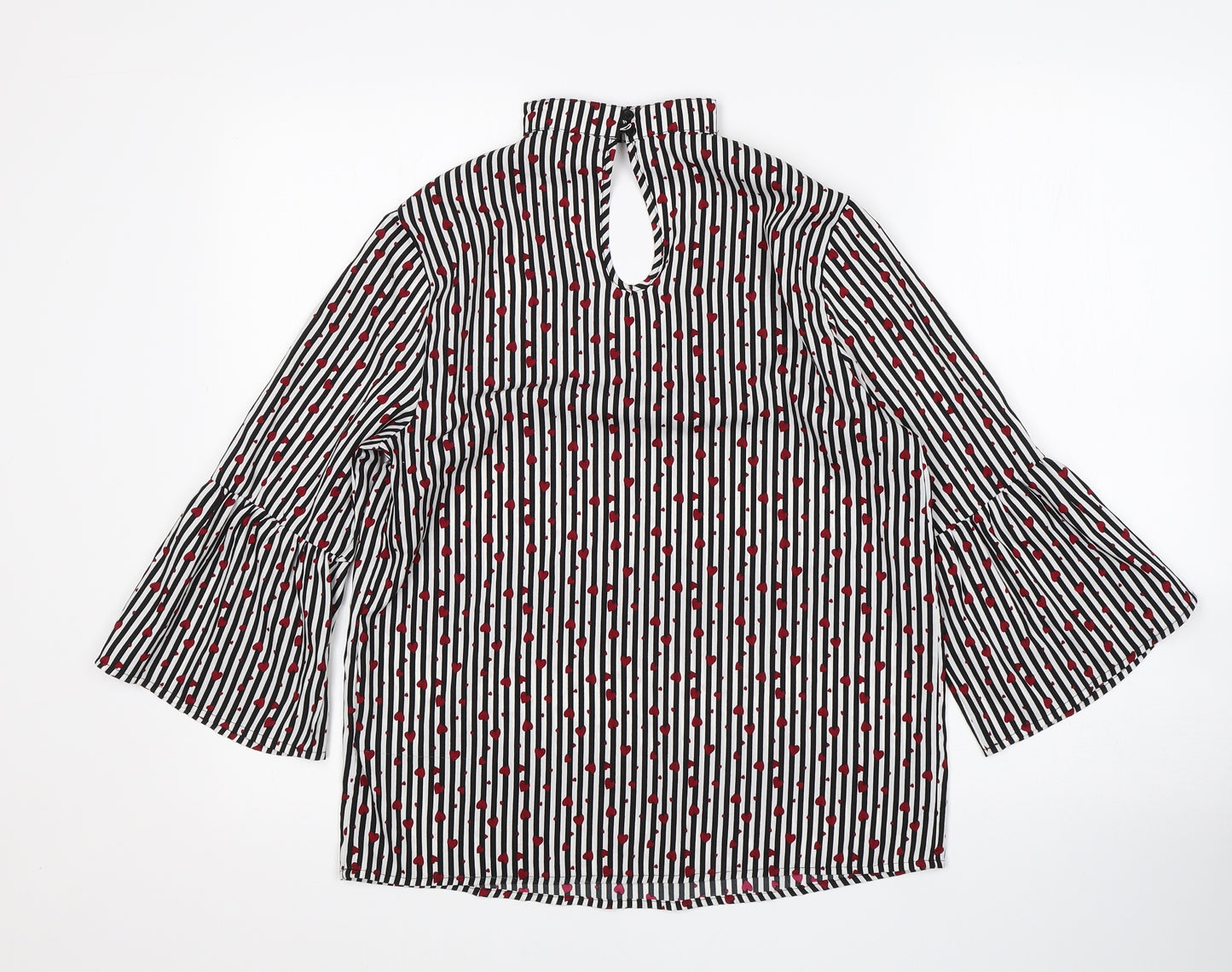 Papaya Womens Multicoloured Striped Polyester Basic Blouse Size 8 V-Neck