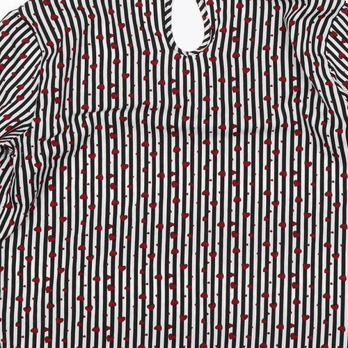 Papaya Womens Multicoloured Striped Polyester Basic Blouse Size 8 V-Neck
