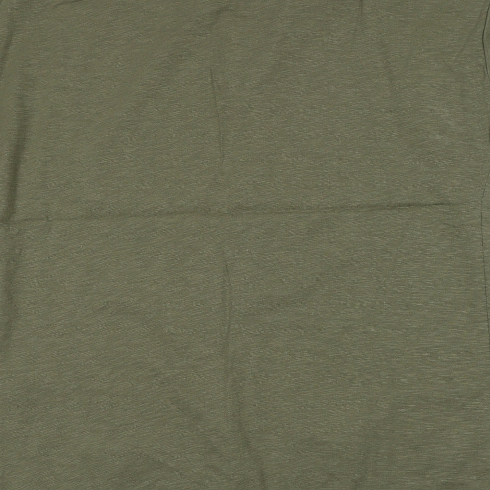 balsamik Womens Green  Cotton Basic T-Shirt Size 18 V-Neck