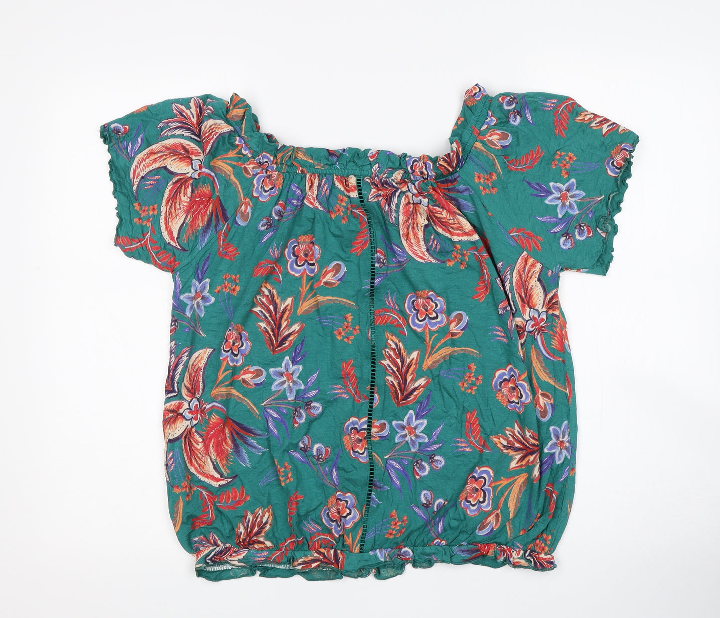 NEXT Womens Multicoloured Floral Viscose Basic Blouse Size 12 Boat Neck